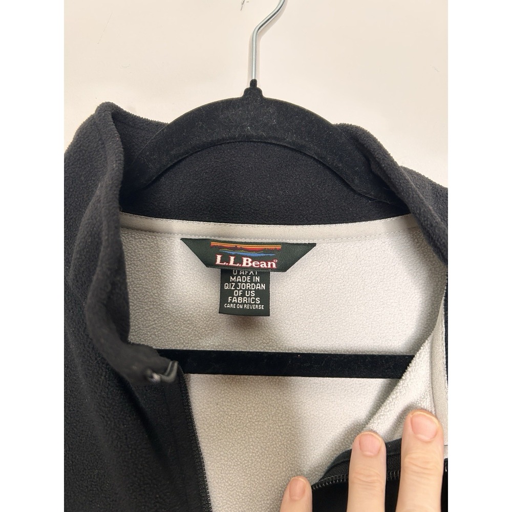 L.L. Bean Fleece Women's Vintage Full Zip Jacket Black Polartec Heavy Size Large - Picture 3 of 9